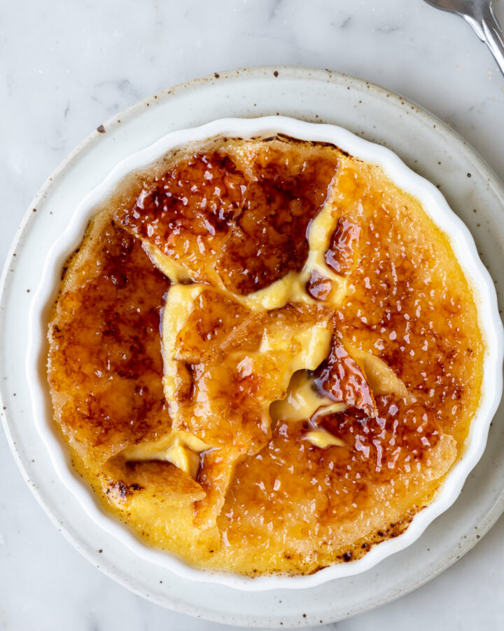 pumpkin creme brulee with crunchy sugar