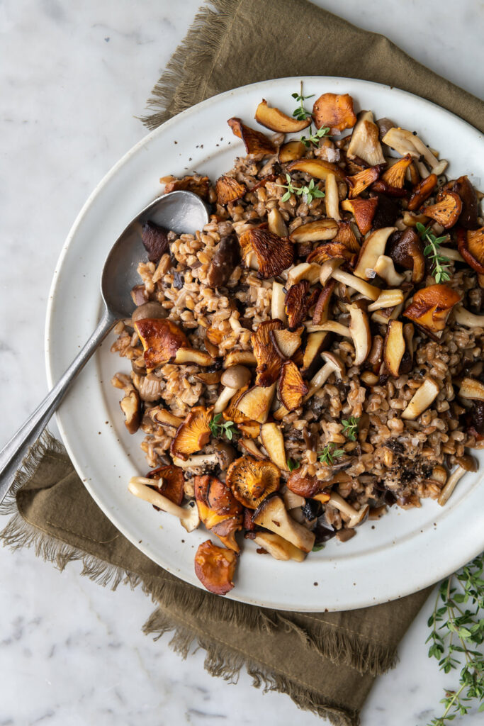 wild mushroom farro risotto recipe