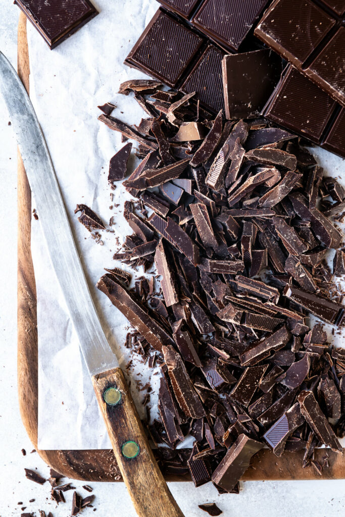 chopped dark chocolate