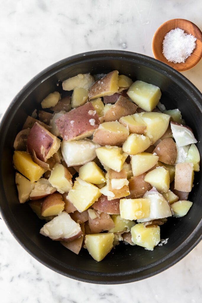 cooked and drained red skin potatoes