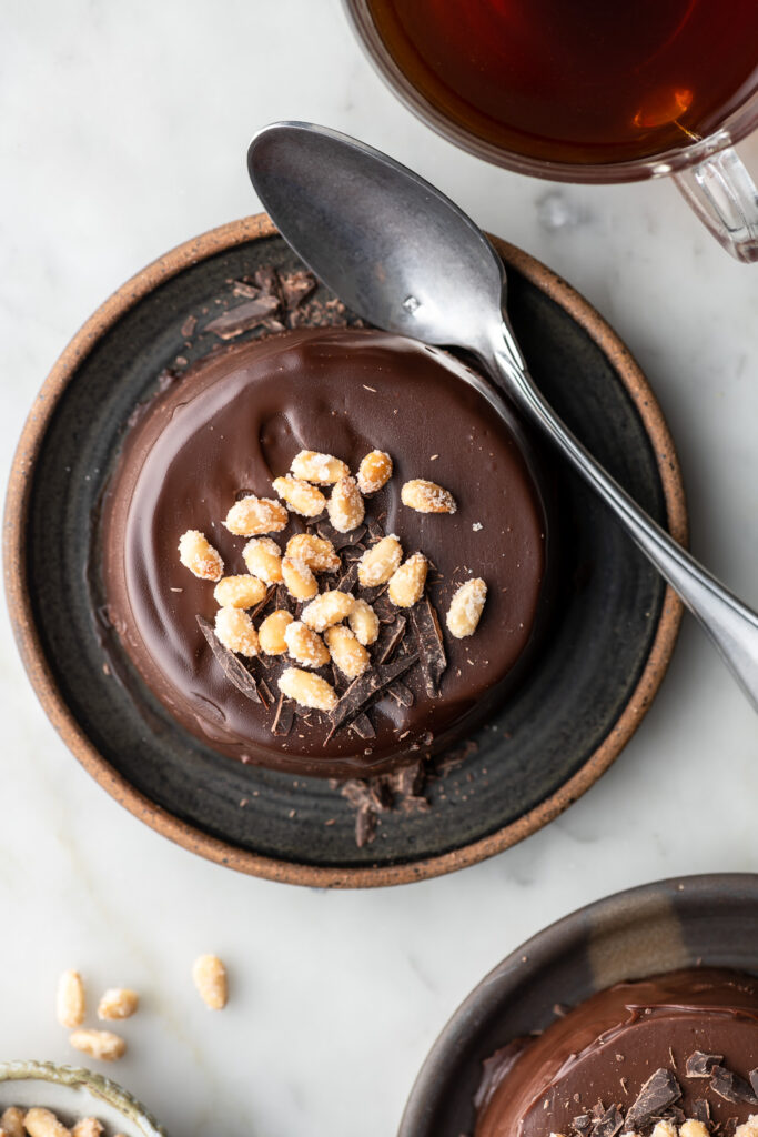 dark chocolate panna cotta