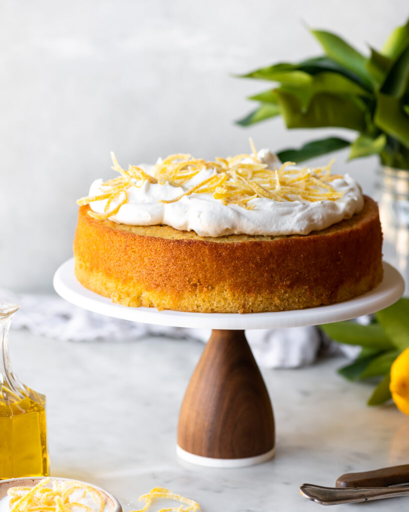 lemon olive oil cake with candied lemon zest