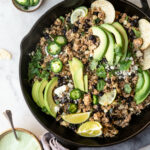 spicy mexican skillet with cilantro jalapeno crema