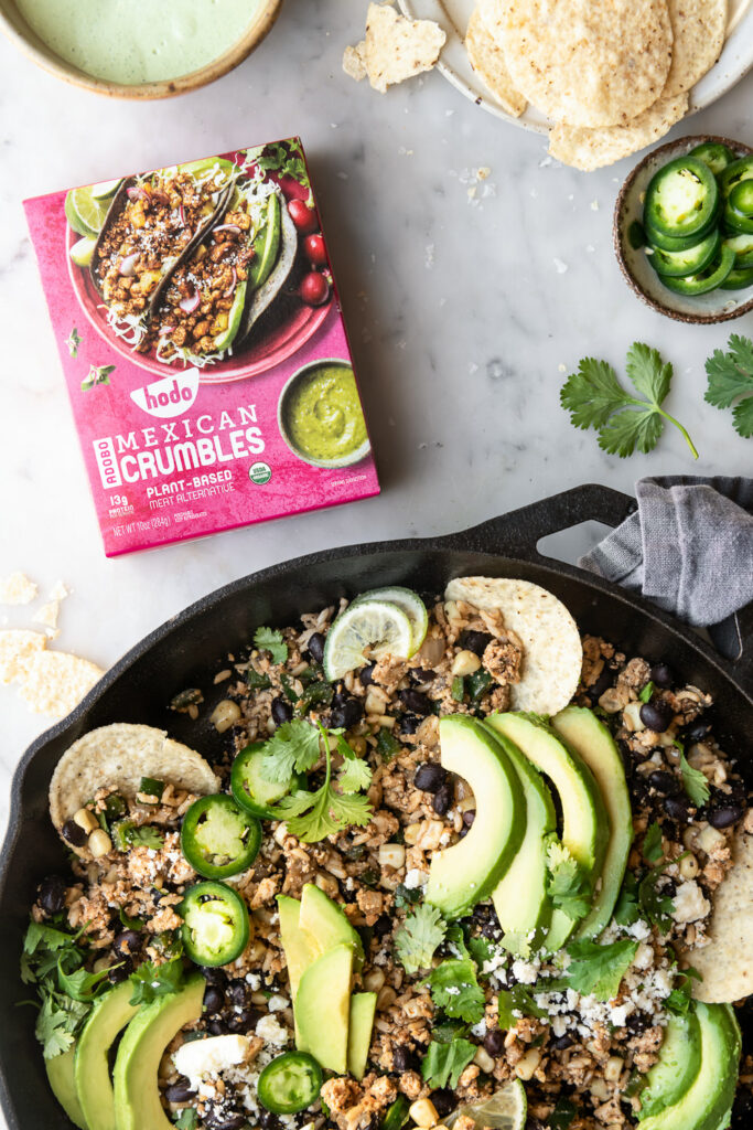 vegetarian mexican skillet with hodo tofu