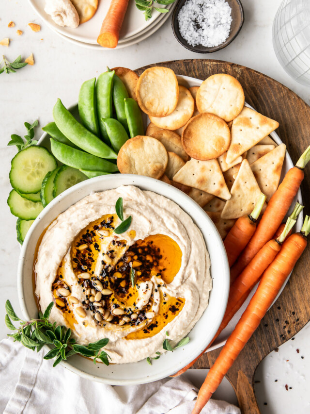 white bean hummus with spicy seed oil