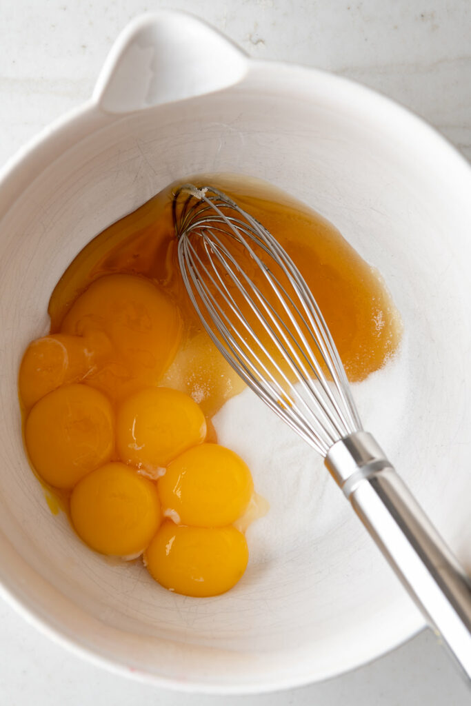 egg yolks, sugar and honey