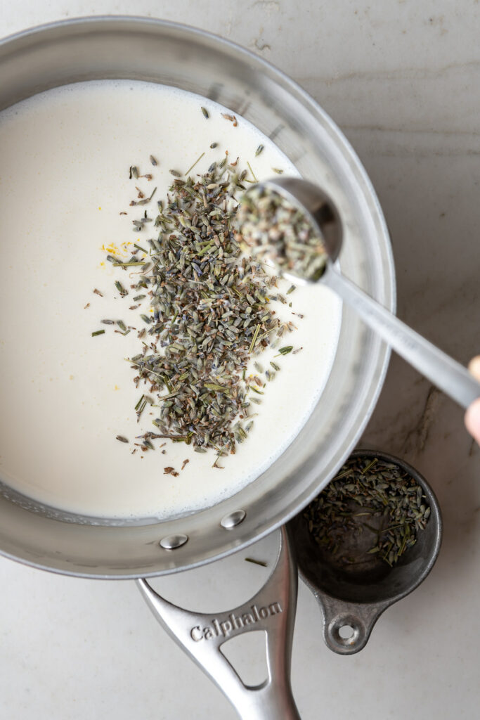 lavender infused cream for ice cream