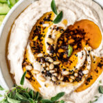 white bean hummus recipe with spicy oil drizzle