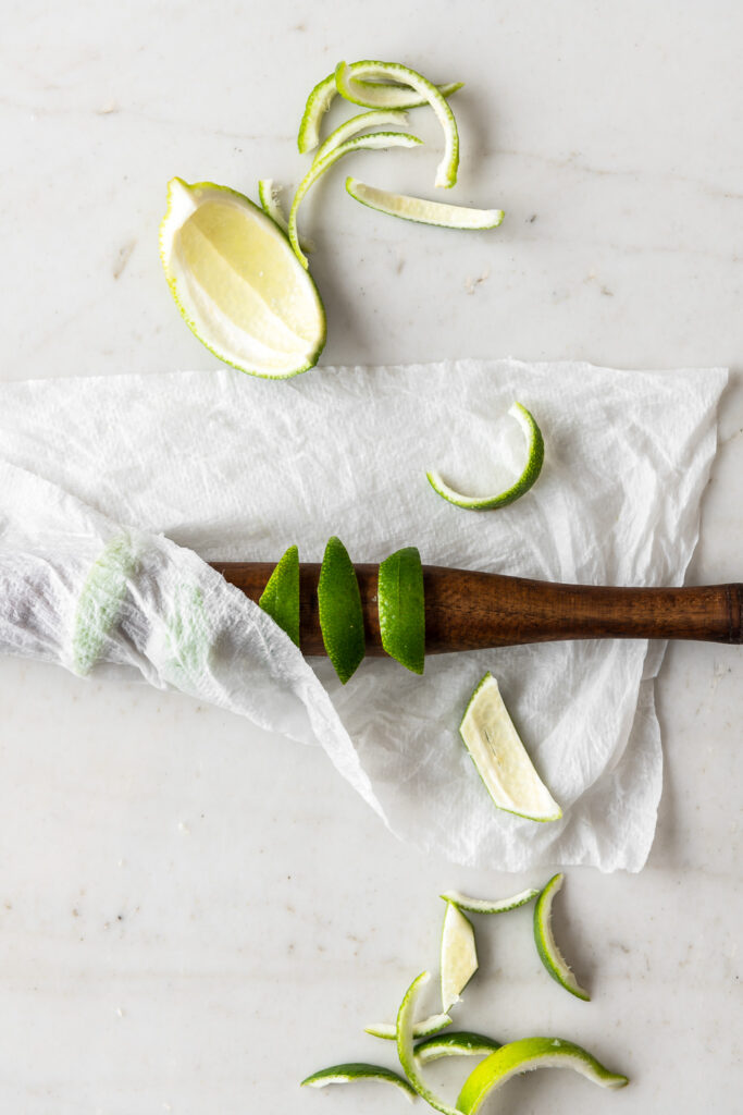 how to make lime peel cocktail garnish