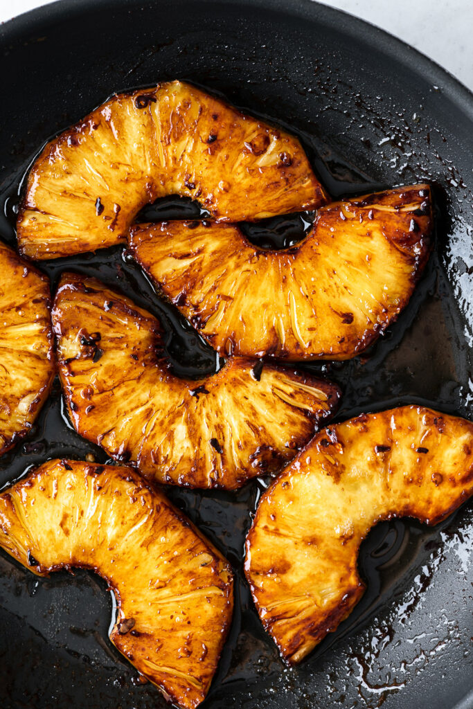 caramelized fresh pineapple on pizza