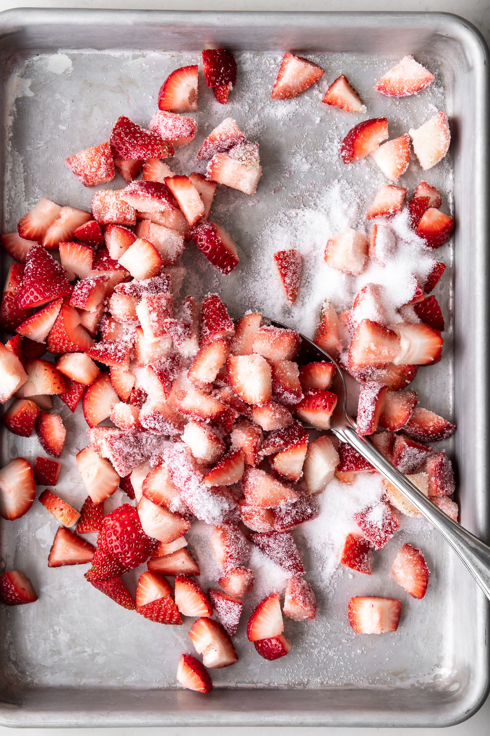 fresh strawberries with sugar