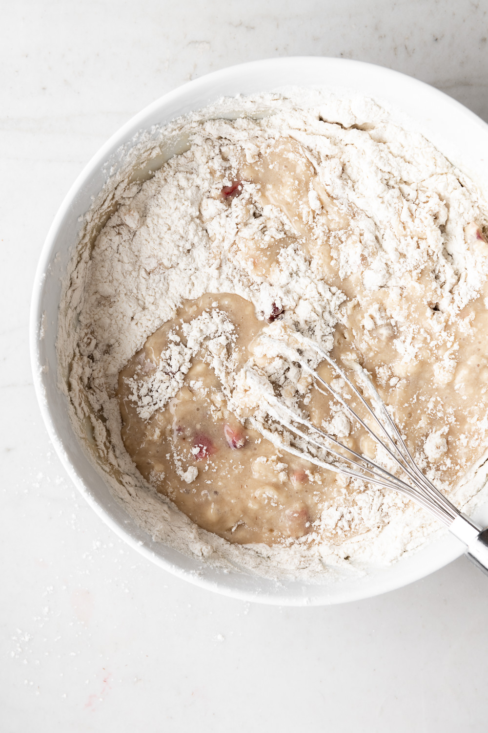 making strawberry muffins