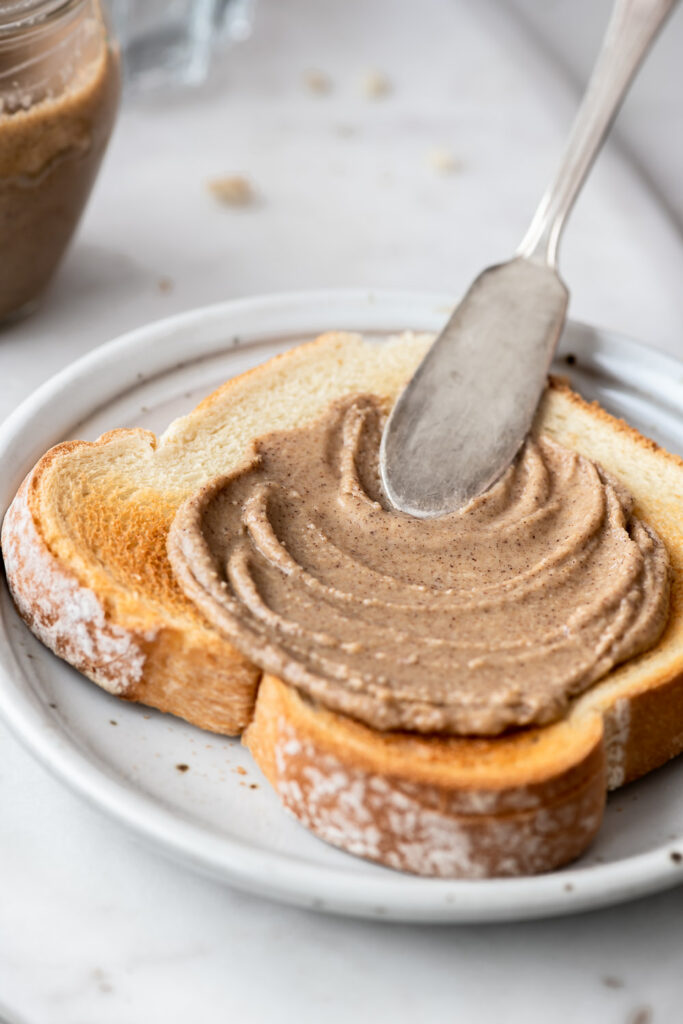 granola butter spread on toast