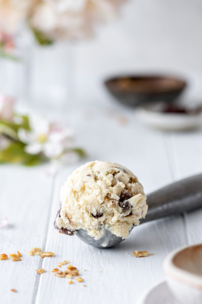 homemade rum raisin ice cream