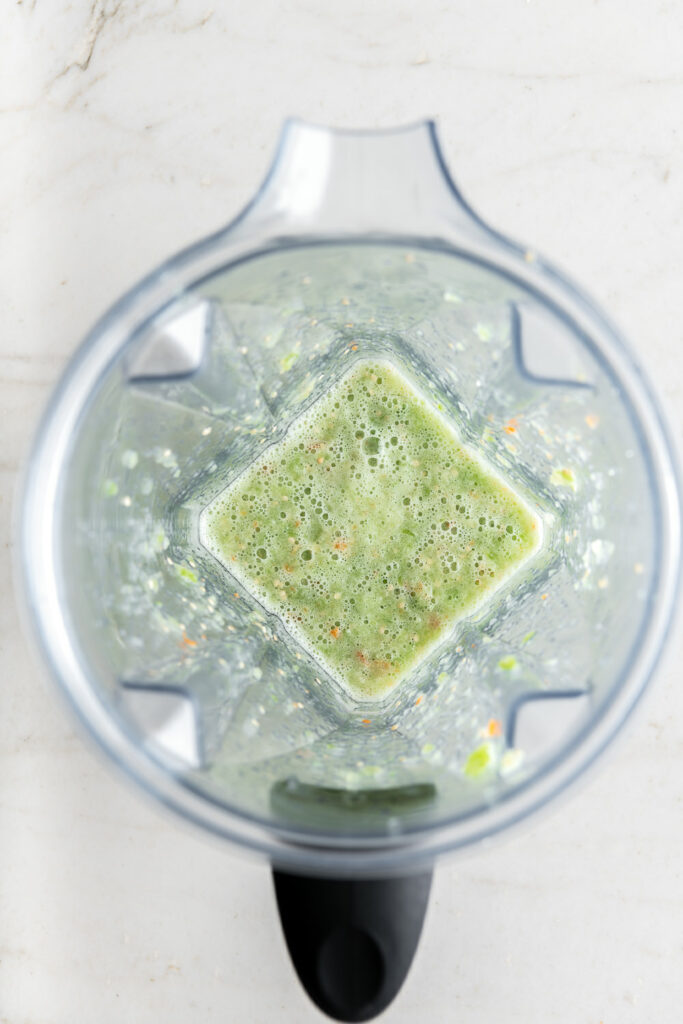 blending tomatillos and habanero