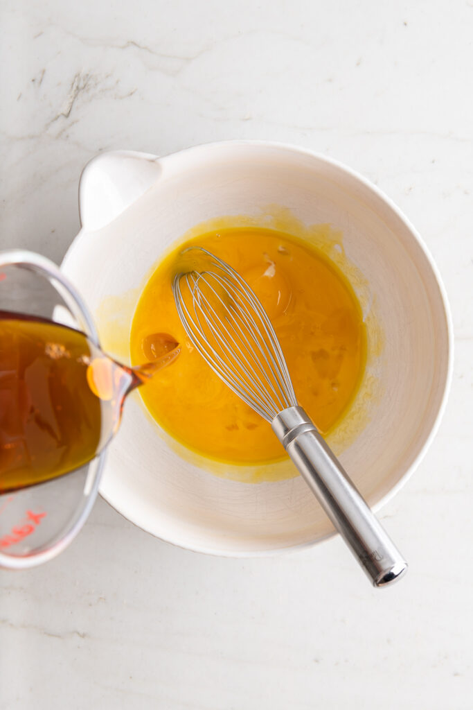 maple syrup and egg yolks