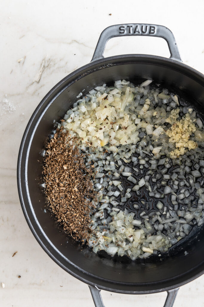 sauteed onion, garlic and truffles