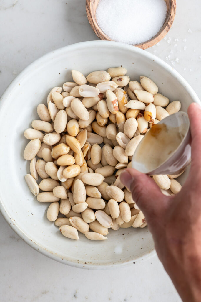 1_toss blanched peanuts with rum
