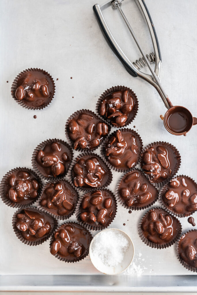 9_scoop peanut clusters into candy cups