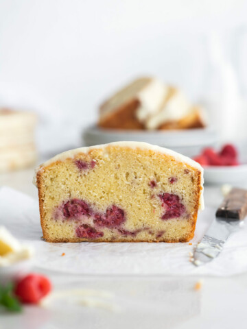 raspberry and white chocolate loaf cake