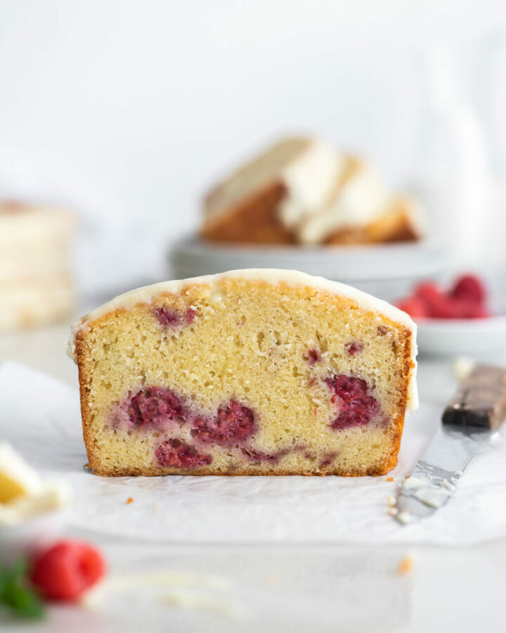 raspberry and white chocolate loaf cake