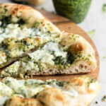 homemade pesto pizza