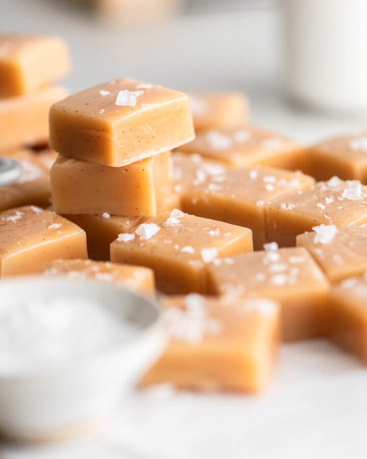 soft caramel candy with sea salt