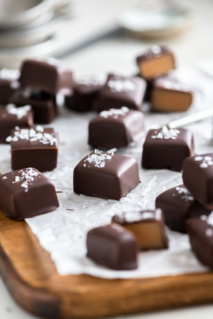 chocolate covered caramels with sea salt