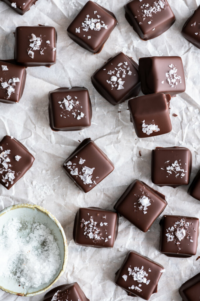 dark chocolate sea salt caramels