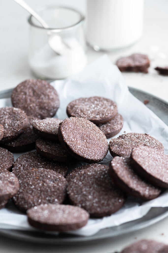 dark chocolate shortbread cookies