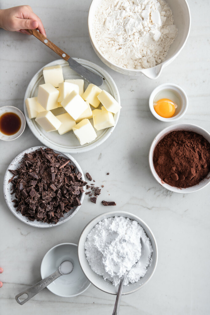 ingredients_chocolate shortbread cookies