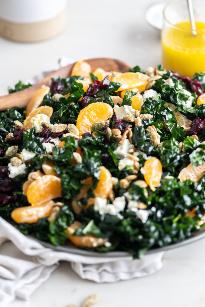 kale salad with cranberries and oranges