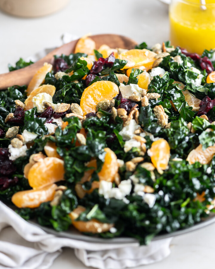 kale salad with cranberries and oranges