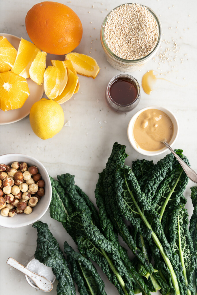 ingredients_kale quinoa salad