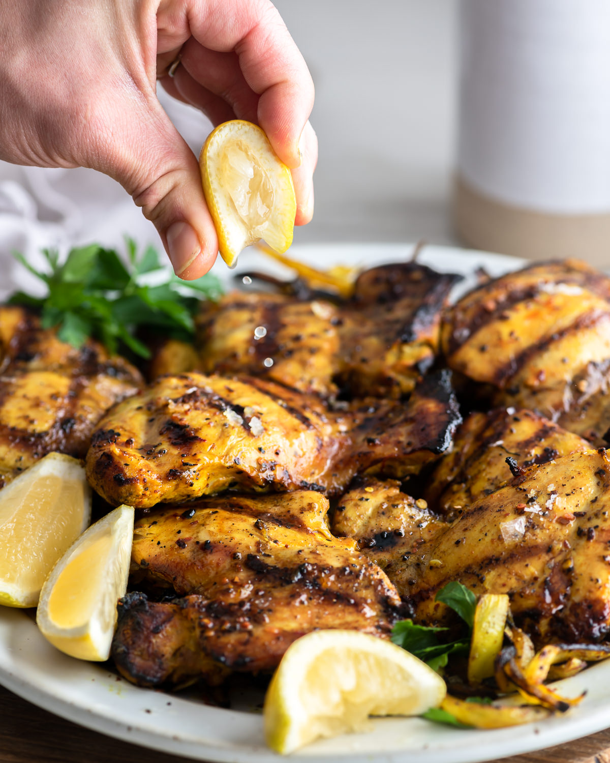 grilled turmeric chicken thighs With Spice