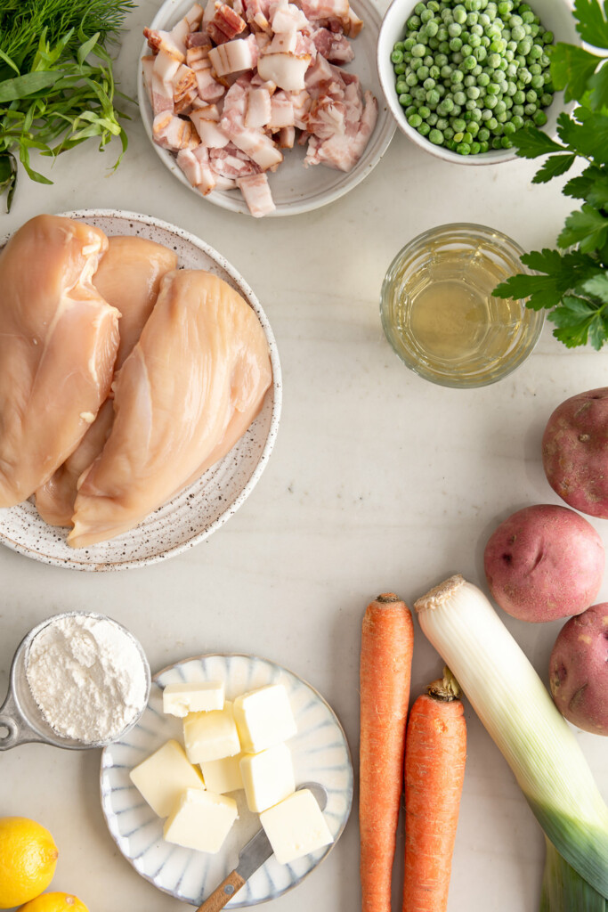 ingredients_chicken pot pie with puff pastry