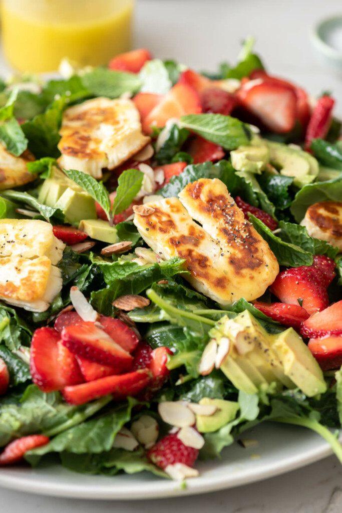 fried halloumi salad