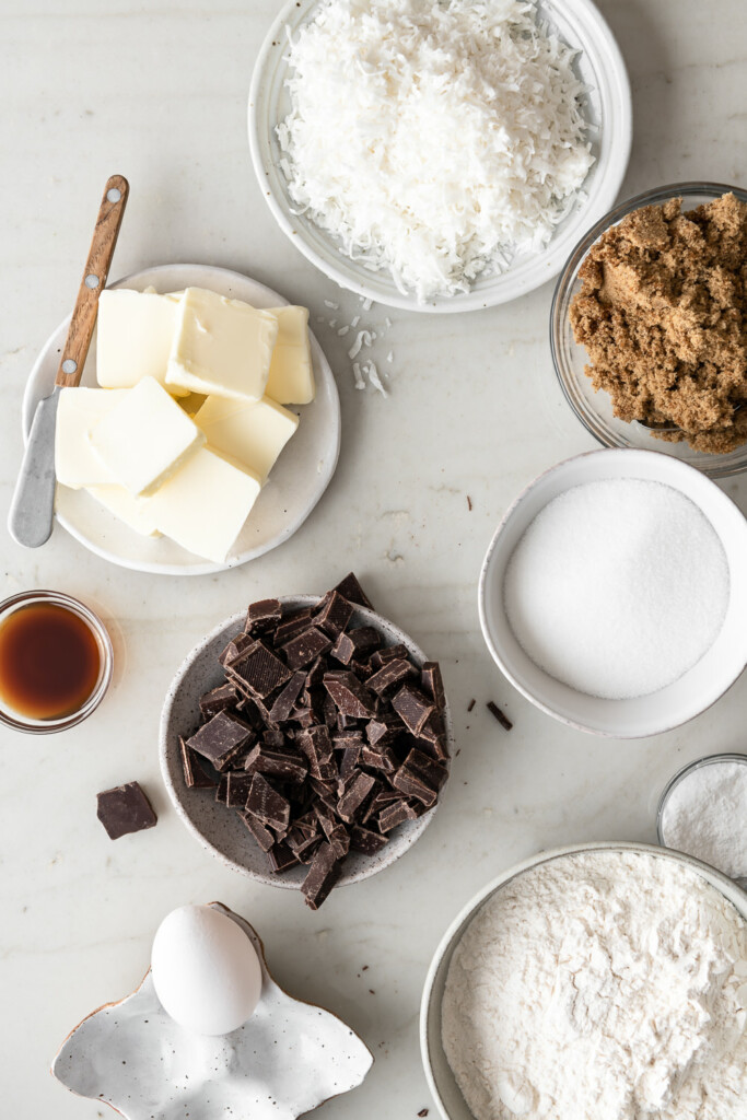 ingredients_coconut chocolate chip cookies