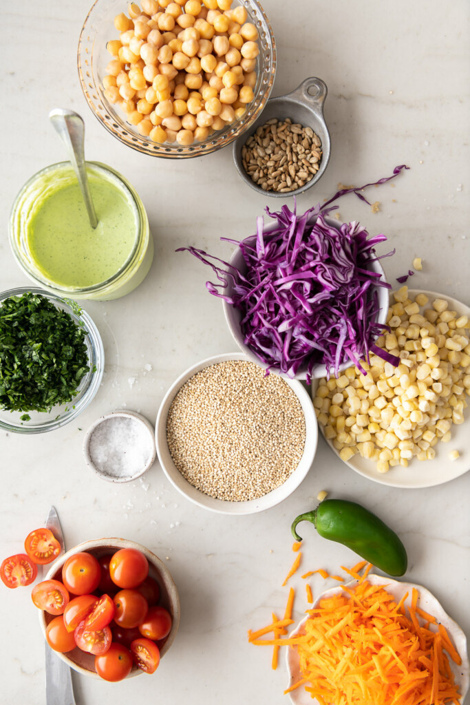 ingredients_southwestern quinoa salad