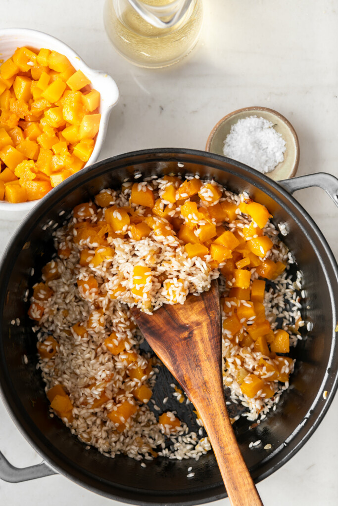 4_cook half the roasted squash with the risotto