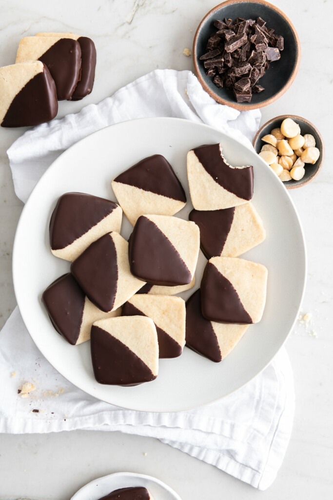 chocolate dipped hawaiian shortbread cookies