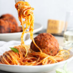 spaghetti and jumbo meatballs