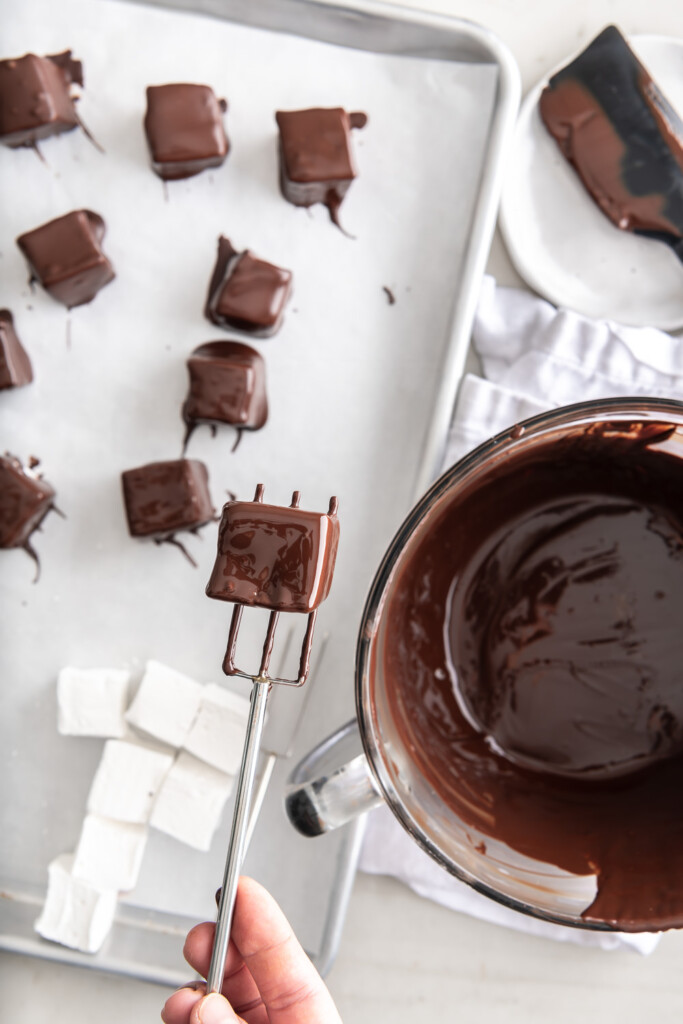 3_dip marshmallows in tempered chocolate