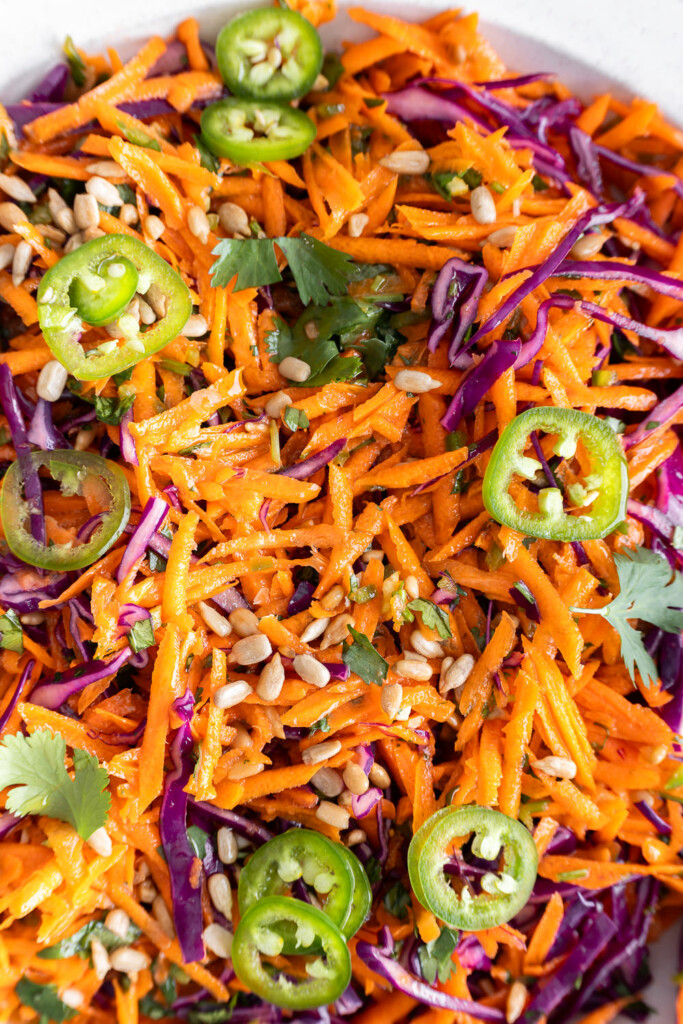 3_transfer cold carrot salad to plate