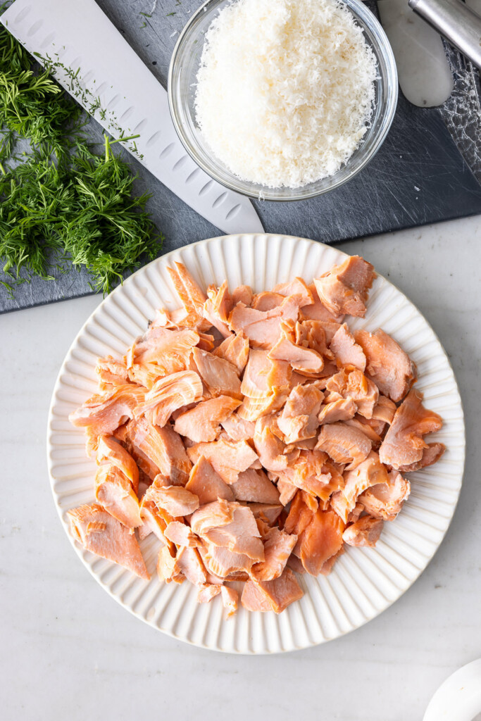 3_flake salmon and toss with fettuccine