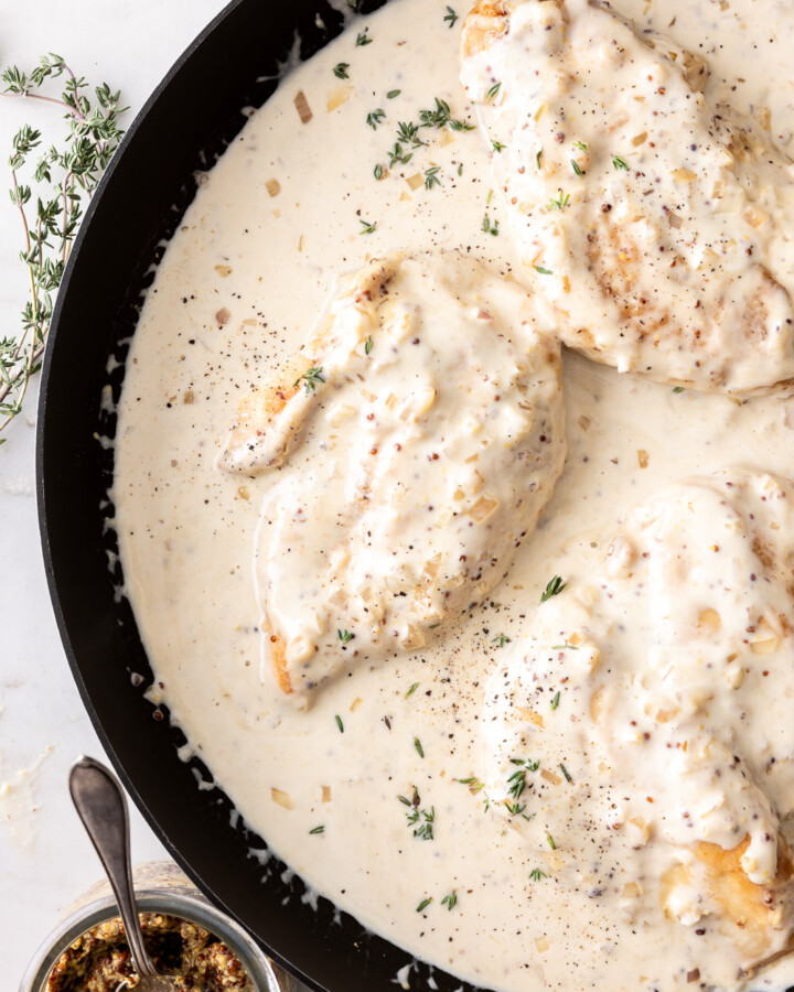 4_return chicken to creamy mustard sauce