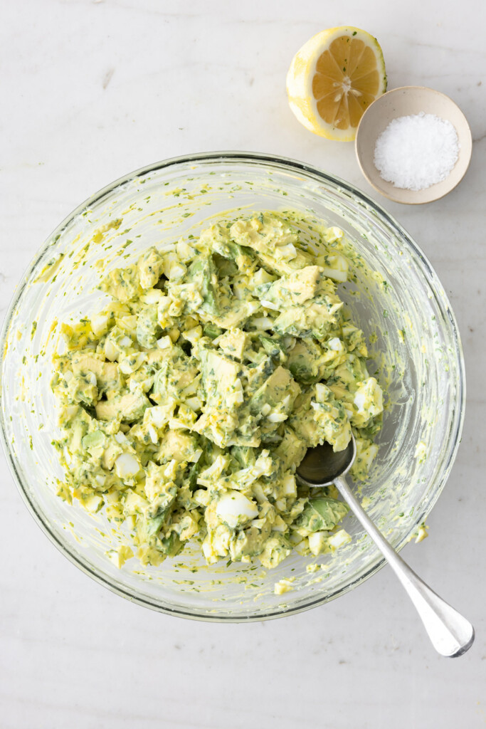 3_mix everything together for creamy avocado egg salad