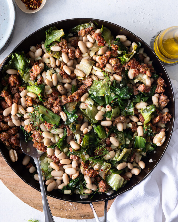 sausage skillet with white beans