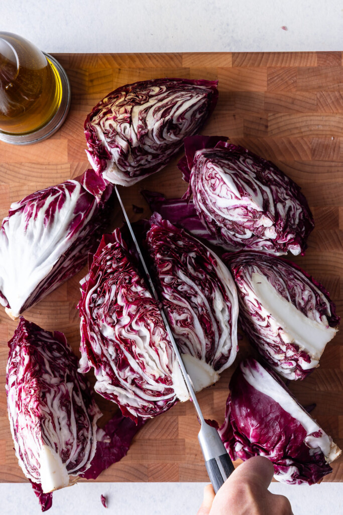 1_cut radicchio into quarters