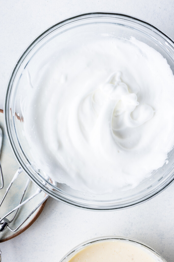 2_beat egg whites to medium peaks